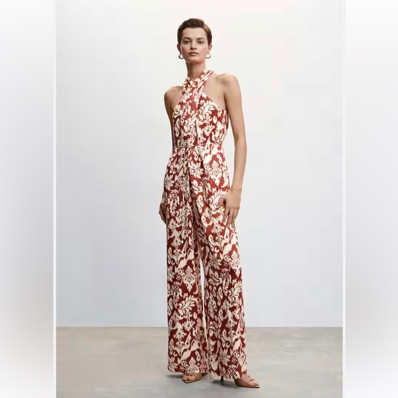 MANGO bow tie jumpsuit - Picture 3 of 8